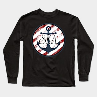 Sea with Anchor art Long Sleeve T-Shirt